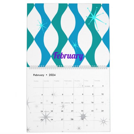 Mid Century Modern Calendar Zazzle