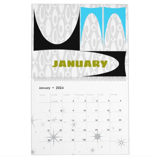 Mid Century Modern Calendar Zazzle