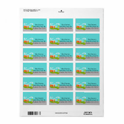 Mid Century Modern Cartoon House Address Labels | Zazzle