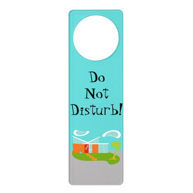 Mid Century Modern Cartoon House Door Hanger (Front)