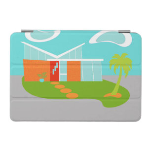 Mid Century Modern Cartoon House iPad Mini Cover
