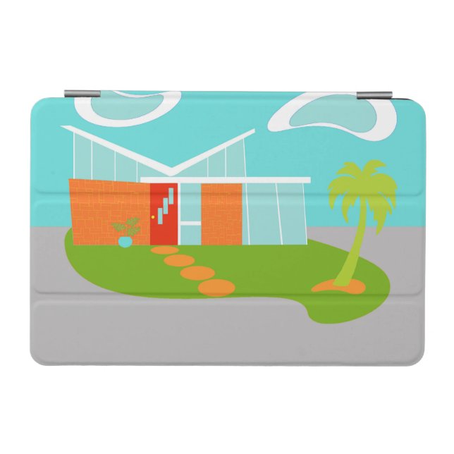 Mid Century Modern Cartoon House iPad Mini Cover (Horizontal)