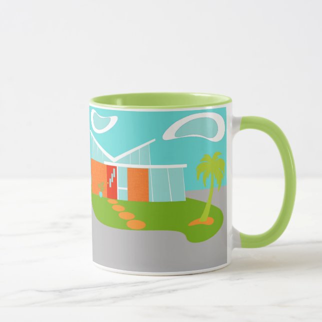 Mid Century Modern Cartoon House Mug (Right)