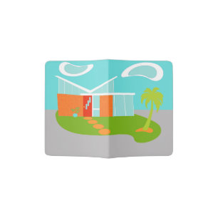 Mid Century Modern Cartoon House Passport Holder