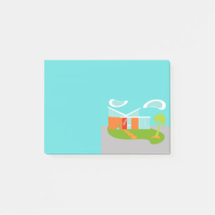 Mid Century Modern Cartoon House Post-It Notes