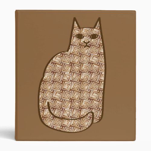 Mid_Century Modern Cat Beige and Light Brown Binder