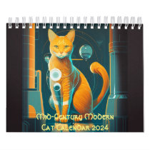 Mid-Century Modern Cat Calendar 2024, Cat Calendar