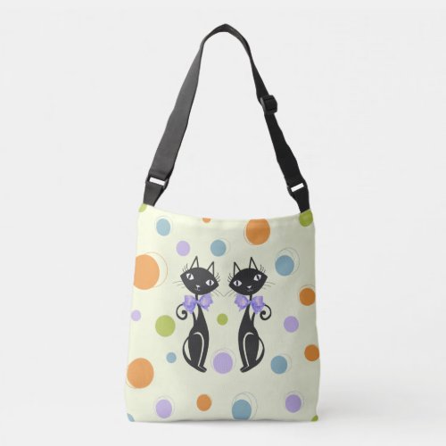 Mid Century Modern Cat Crossbody Bag