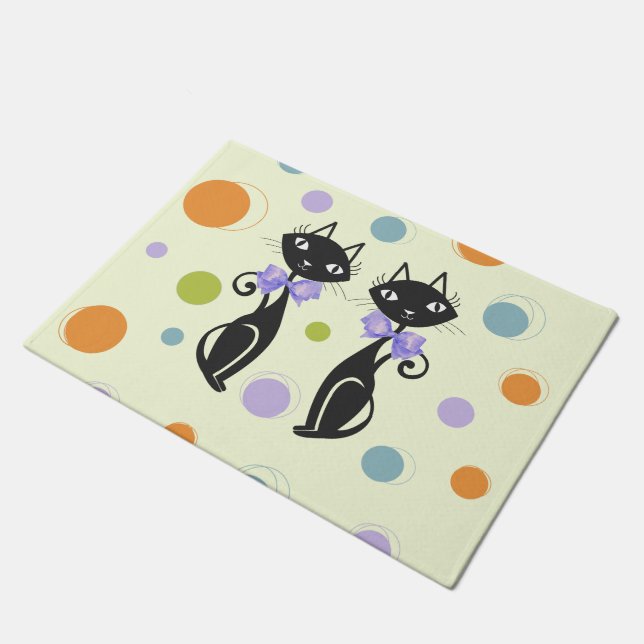 Mid Century Modern Cat Doormat (Angled)