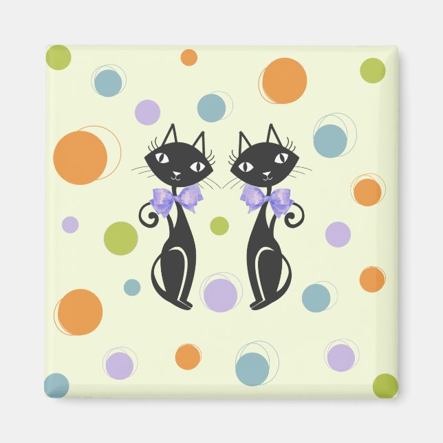 Mid Century Modern Cat Magnet (Front)