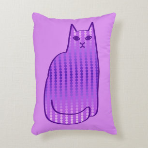 Mid-Century Modern Cat, Orchid and Purple Accent Pillow