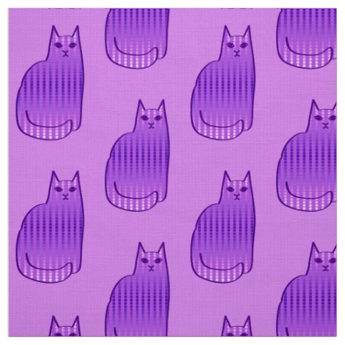 Mid_Century Modern Cat Orchid and Purple Fabric