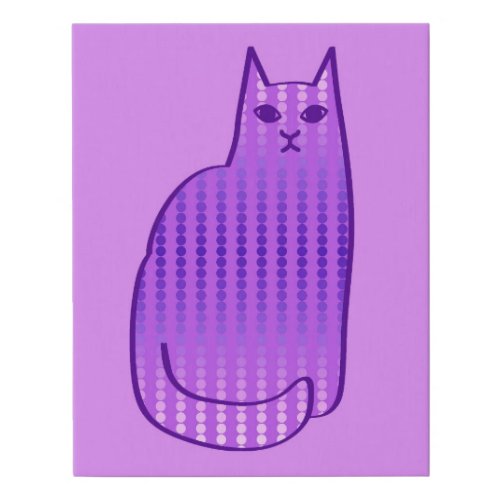 Mid_Century Modern Cat Orchid and Purple Faux Canvas Print