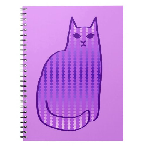 Mid_Century Modern Cat Orchid and Purple Notebook
