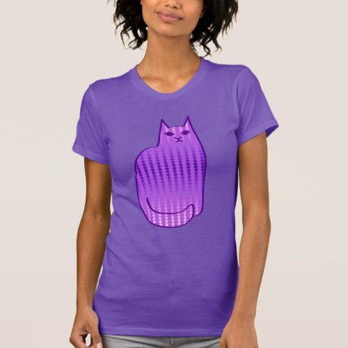 Mid_Century Modern Cat Orchid and Purple T_Shirt