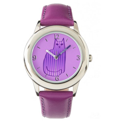 Mid_Century Modern Cat Orchid and Purple Watch