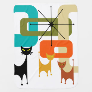 Mid-century Modern Cats Baby Blanket