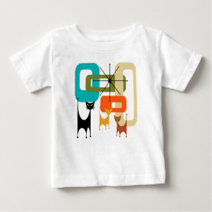 Mid-century Modern Cats Baby T-Shirt