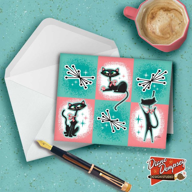 Mid-Century Modern Cats Note Cards (Creator Uploaded)