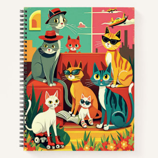 Mid Century Modern Cats on Vacation Journal 