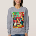 Mid Century Modern Cats on Vacation Sweatshirt