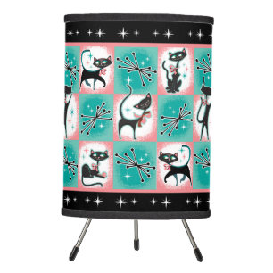 Mid Century Modern Cats Tripod Lamp