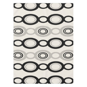 Mid Century Modern Chain Links Black Gray Tablecloth