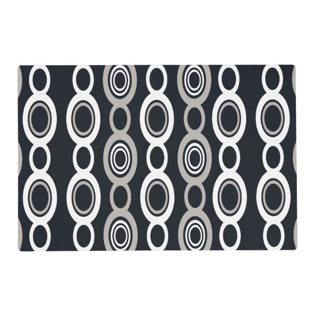 Mid Century Modern Chain Links White Gray Placemat (Front)