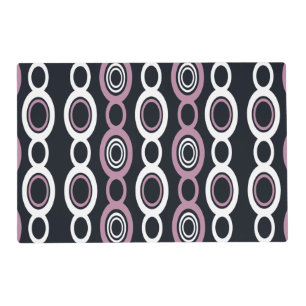 Mid Century Modern Chain Links White Mauve Placemat