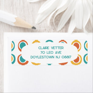 Mid-Century Modern Chain Return Address Label