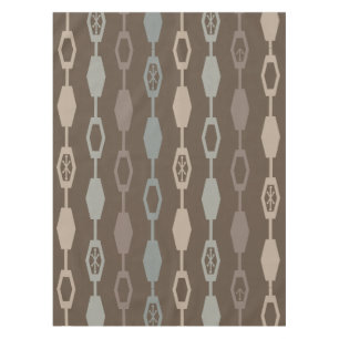 Mid Century Modern Chains Earth Tones Tablecloth