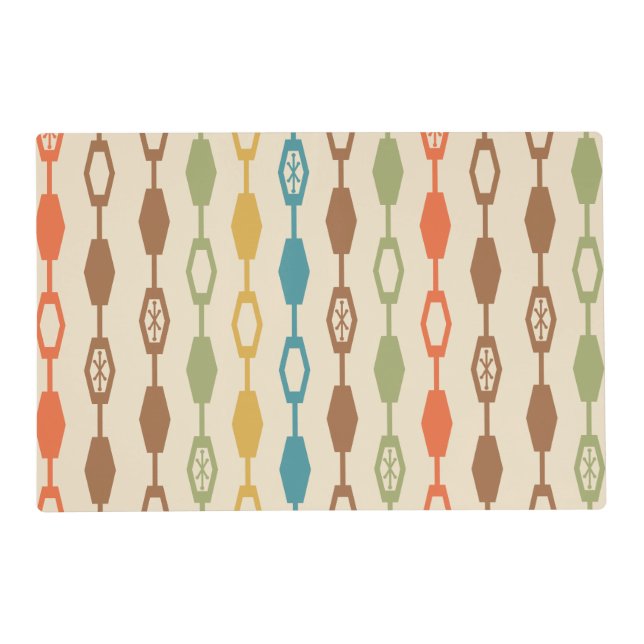Mid Century Modern Chains Multicolored Placemat (Front)