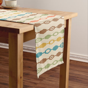 Mid Century Modern Chains Multicolored Short Table Runner
