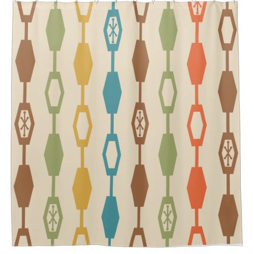 Mid Century Modern Chains Multicolored Shower Curtain