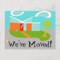 Mid Century Modern Change of Address Postcard