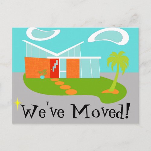 Mid Century Modern Change of Address Postcard