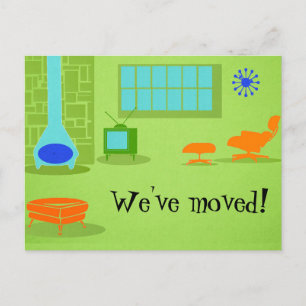 Mid Century Modern Change of Address Postcard