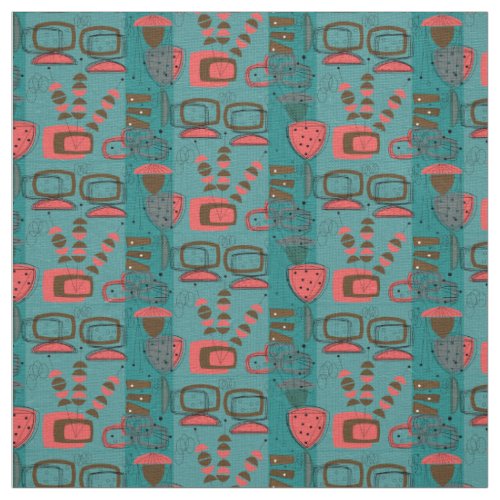 Mid_Century Modern Chaotic Abstract Fabric