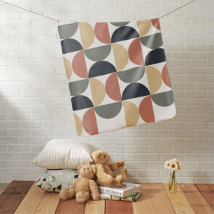 Mid Century Modern Charcoal Salmon Baby Blanket