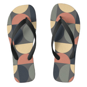 Mid Century Modern Charcoal Salmon Flip Flops