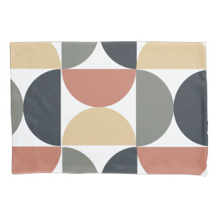 Mid Century Modern Charcoal Salmon Pillow Case