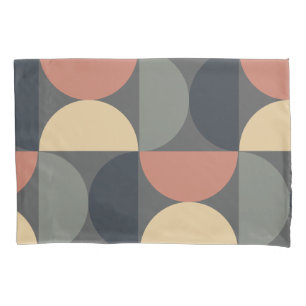 Mid Century Modern Charcoal Salmon     Pillow Case