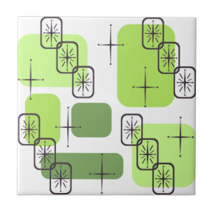 Mid Century Modern Chartreuse Green Ceramic Tile
