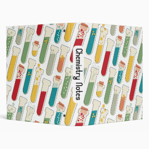 Mid Century Modern Chemistry Test Tube Stripe 3 Ring Binder