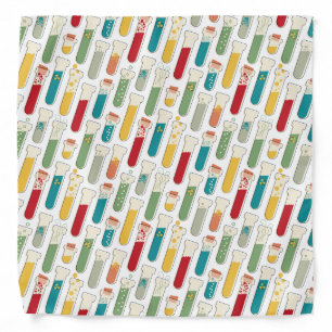 Mid Century Modern Chemistry Test Tube Stripe Bandana