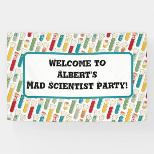 Mid Century Modern Chemistry Test Tube Stripe Banner