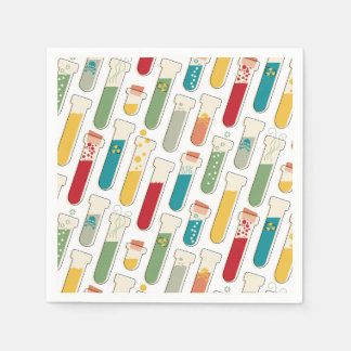 Mid Century Modern Chemistry Test Tube Stripe Napkins