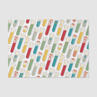 Mid Century Modern Chemistry Test Tube Stripe Tissue Paper