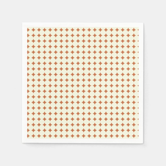 Mid Century Modern Chic Terracotta Dots Napkins (Front)