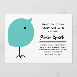 Mid Century Modern Chick Baby Shower Invitation
